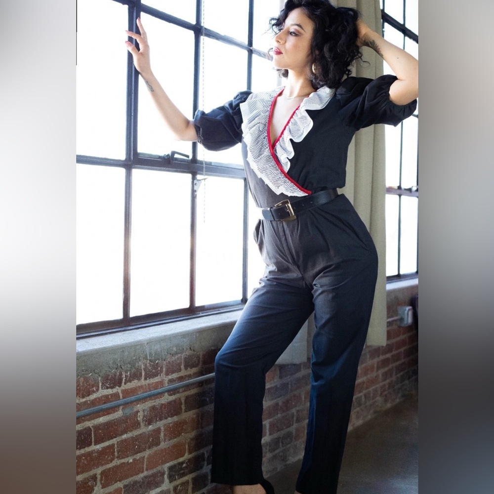 Vintage 1980’s Jumpsuit with Ruffle Detail